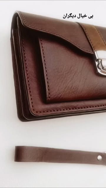 ست کیف مدارک دستی و جیبی مردانه با چرم گاوی